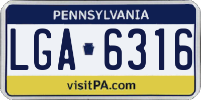 PA license plate LGA6316