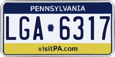 PA license plate LGA6317