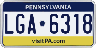 PA license plate LGA6318