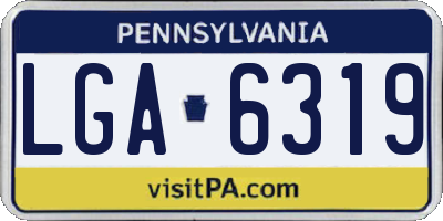 PA license plate LGA6319