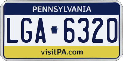 PA license plate LGA6320