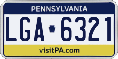 PA license plate LGA6321
