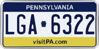 PA license plate LGA6322