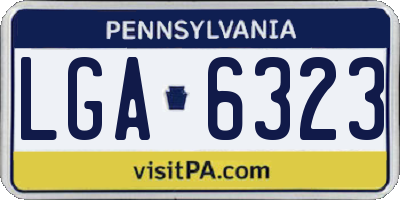PA license plate LGA6323