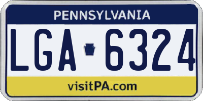 PA license plate LGA6324