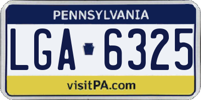 PA license plate LGA6325