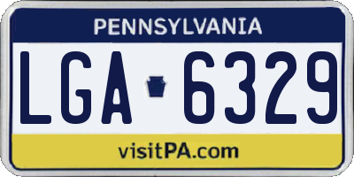 PA license plate LGA6329