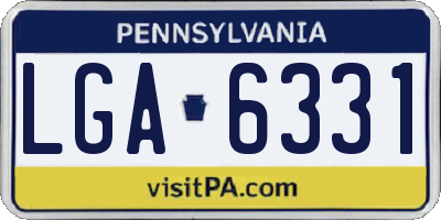 PA license plate LGA6331
