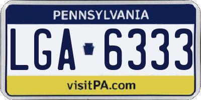 PA license plate LGA6333