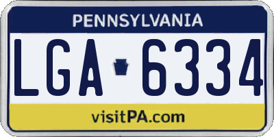 PA license plate LGA6334