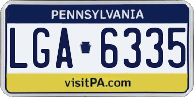 PA license plate LGA6335