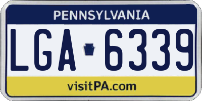 PA license plate LGA6339