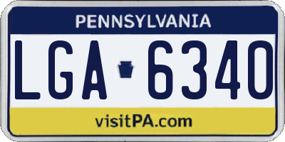 PA license plate LGA6340