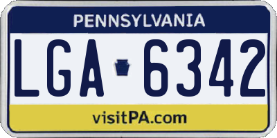 PA license plate LGA6342