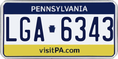 PA license plate LGA6343