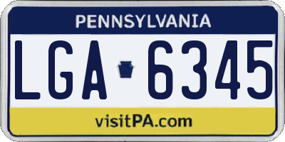 PA license plate LGA6345