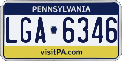 PA license plate LGA6346