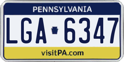 PA license plate LGA6347