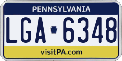 PA license plate LGA6348