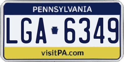 PA license plate LGA6349