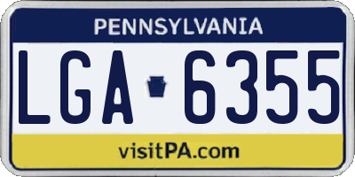 PA license plate LGA6355