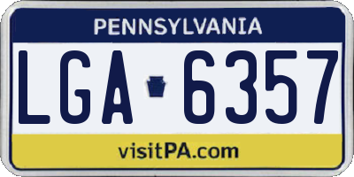 PA license plate LGA6357