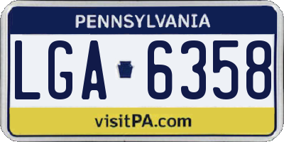 PA license plate LGA6358