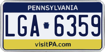 PA license plate LGA6359