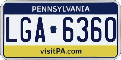 PA license plate LGA6360