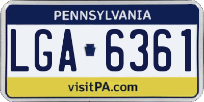 PA license plate LGA6361