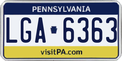 PA license plate LGA6363