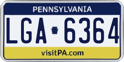 PA license plate LGA6364