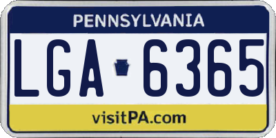 PA license plate LGA6365