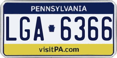 PA license plate LGA6366