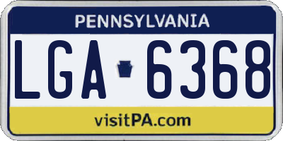 PA license plate LGA6368