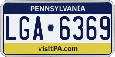 PA license plate LGA6369