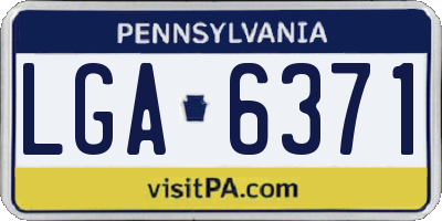 PA license plate LGA6371