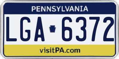 PA license plate LGA6372