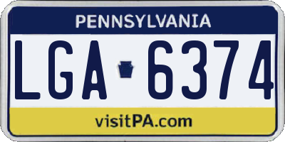 PA license plate LGA6374