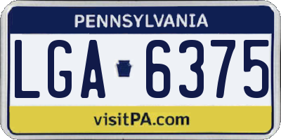 PA license plate LGA6375