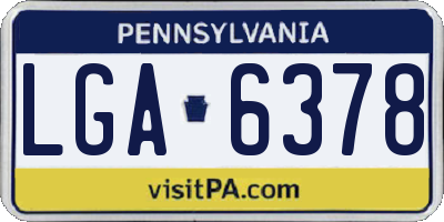 PA license plate LGA6378
