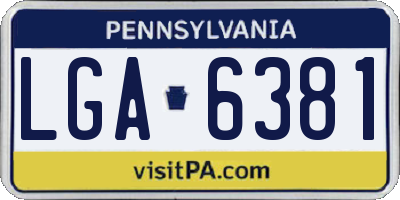 PA license plate LGA6381