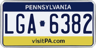 PA license plate LGA6382
