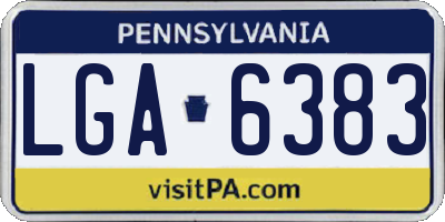 PA license plate LGA6383
