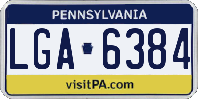 PA license plate LGA6384
