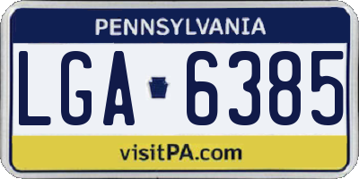 PA license plate LGA6385