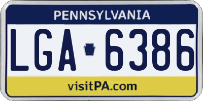 PA license plate LGA6386