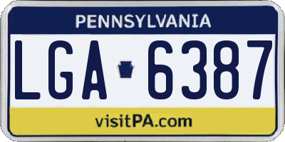 PA license plate LGA6387