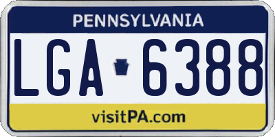 PA license plate LGA6388