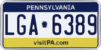 PA license plate LGA6389